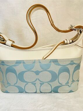 COACH Baby Blue Jacquard Shoulder Bag | Vintage and RARE Pattern!